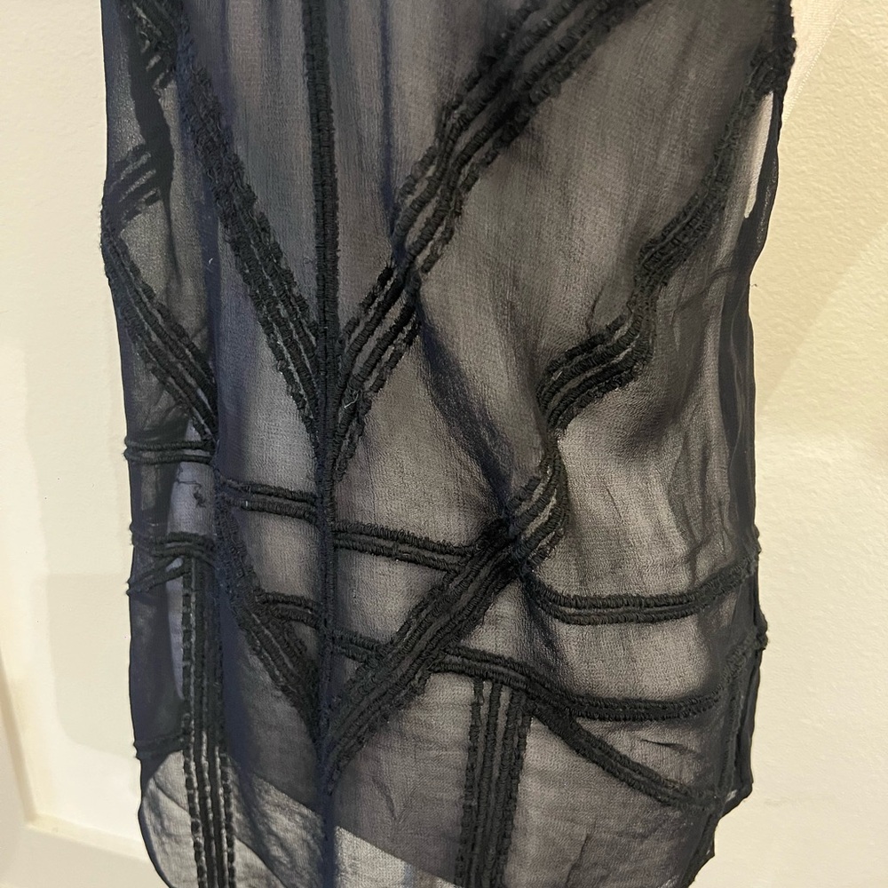 IRO Black sheer Fitted Camisole top - Picture 8 of 10